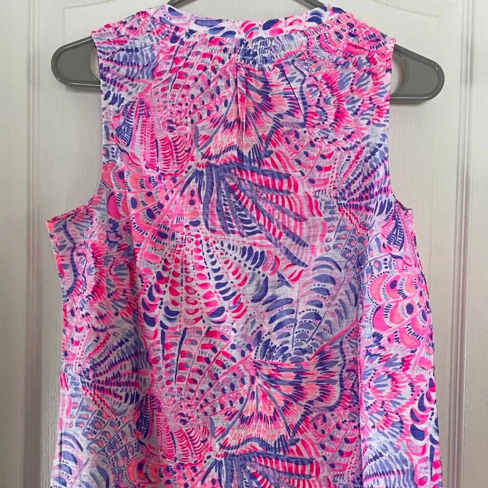 Lilly Pulitzer Essie Top Sleeveless V-Neck Pink Purple Size M Medium NWT - Picture 6 of 7